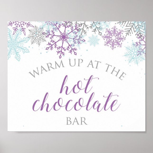 Poster Barre de Chocolat Chaud Winter Onederland Violet (Devant)