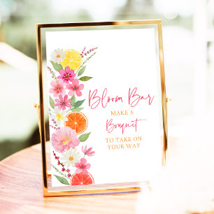 Poster Barre de fleurs de Fêtes des mariées de agrumes