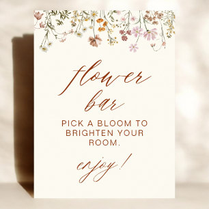 Poster Barre de fleurs fleur sauvage Baby shower