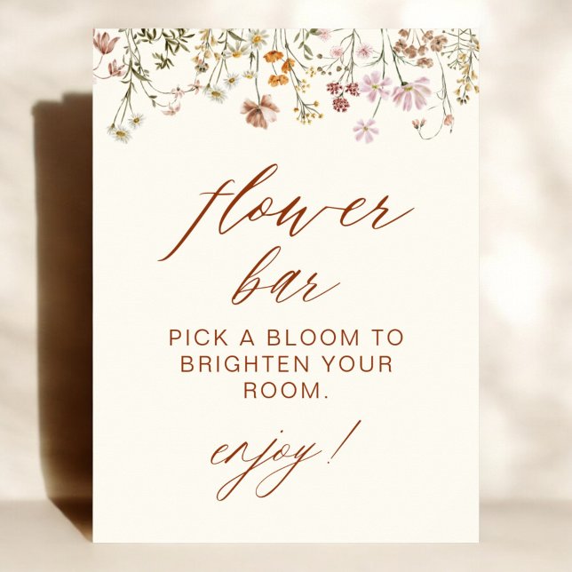 Poster Barre de fleurs fleur sauvage Baby shower (Créateur téléchargé)