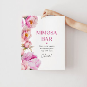 Poster Barre de mimosa de nuptiale rose vif