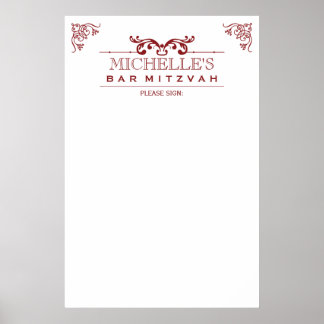 Poster Barre de typographie vintage - Connexion Bat mitzv