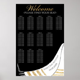 Poster Barre d'un Bat mitzvah Gold Black Tallit
