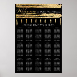 Poster Barre et Bat mitzvah Gold Tallit