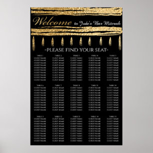 Poster Barre et Bat mitzvah Gold Tallit