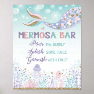 Poster Barre Mermosa Mermaid Bar Signe Sous la Mer