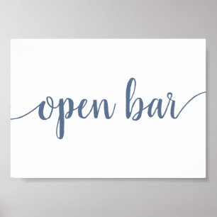 Poster Barre ouverte simple Dusty Blue Any Event Sign