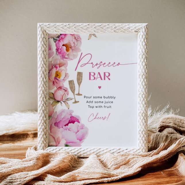 Poster Barre Presecco poire rose vif barre de mimosa nupt (Créateur téléchargé)