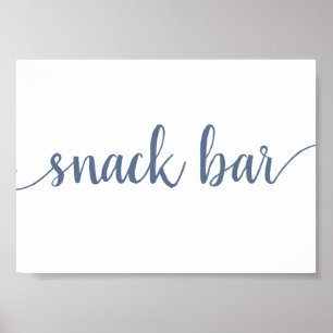 Poster Barre Snack Simple Dusty Blue Any Event Sign
