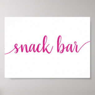 Poster Barre Snack Simple Hot Pink - Tout événement Sig