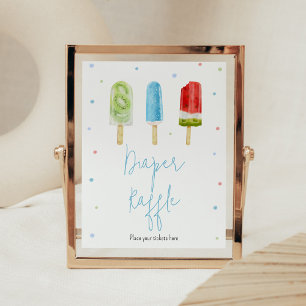 Poster Barreau bleu Baby shower Popsicle