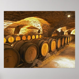Poster Barreaux de chêne dans la cave du Domaine Comte