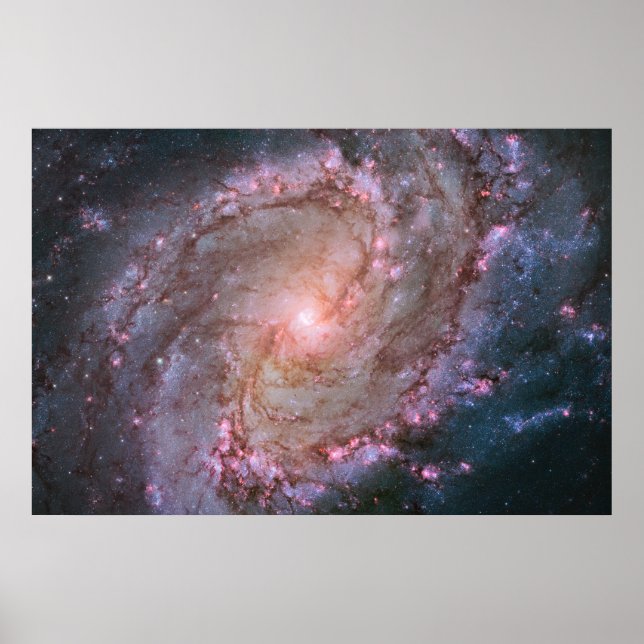 Poster Barred Spiral Galaxy Messier 83. (Devant)
