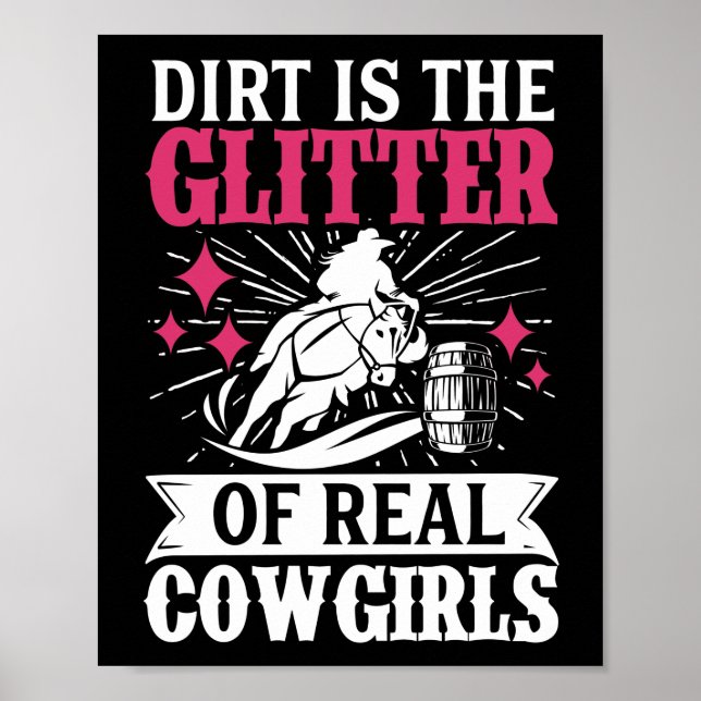 Poster Barrel Racer Dirt Est La Parties scintillant De Vé (Devant)