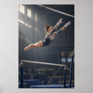Poster Barres asymétriques Gymnastique Gymnaste féminine