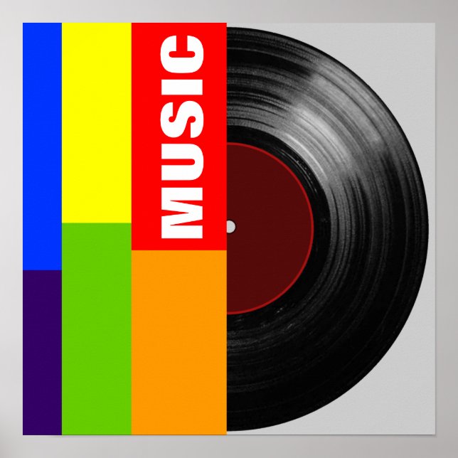 Poster barres de couleurs vinyle (Devant)
