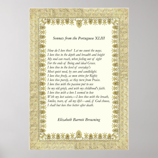 Poster Barrett Browning - Sonnets du Portugais 43 (Devant)