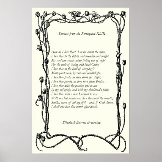 Poster Barrett Browning - Sonnets du Portugais 43