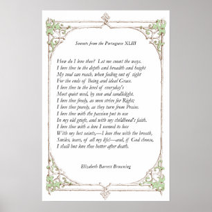 Poster Barrett Browning - Sonnets du Portugais 43