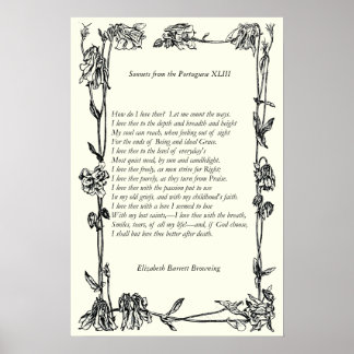 Poster Barrett Browning - Sonnets du Portugais 43