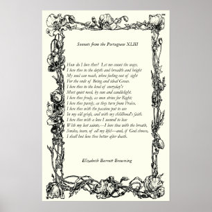 Poster Barrett Browning - Sonnets du Portugais 43