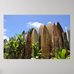 Poster Barrière de planche de surf de Maui d'affiche