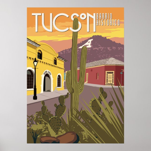 Poster Barrio de 28 po x 20 po - Tucson, Arizona (Devant)