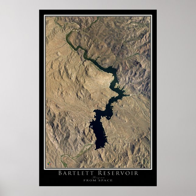 Poster Bartlett Lake Arizona Carte satellite de l'affiche (Devant)