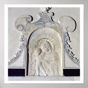 Poster Bas-soulagement de Madonna et d'un enfant (marbre)