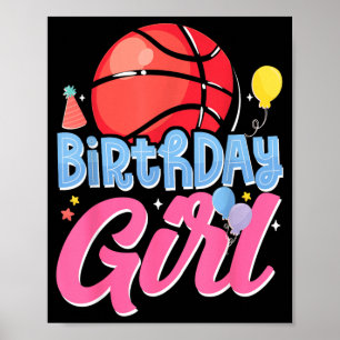 Poster Basball Bball Fille d'anniversaire Famille Tenue a