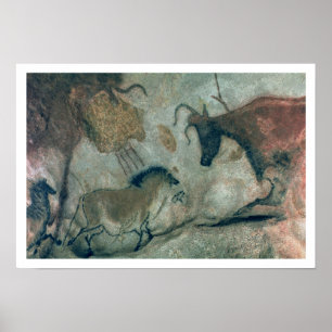 Poster Basculez la peinture montrant un cheval et une