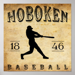 Poster Base-ball 1846 de New Jersey de Hoboken