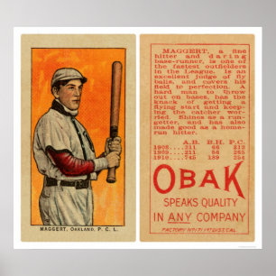 Poster Base-ball 1911 de Maggert Oakland