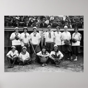 Poster Base-ball des géantes féminines, 1913
