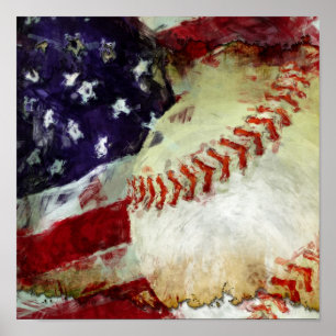 Poster Base-ball Etats-Unis