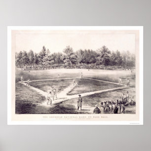 Poster Base-ball national 1866 de passe-temps