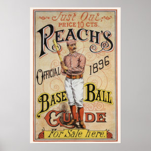 Poster Base-ball sportif vintage, illustration de la couv