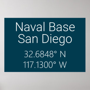 Poster Base navale San Diego Latitude Longitude