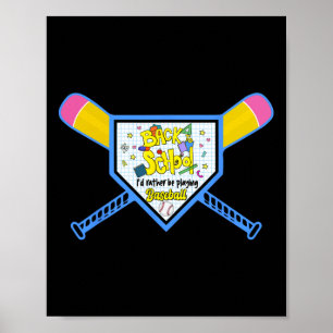 Poster Baseball Accueil Plaque Crayon Chat Retour À L'Éco