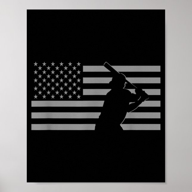 Poster Baseball américain États-Unis Drapeau Baseball (Devant)