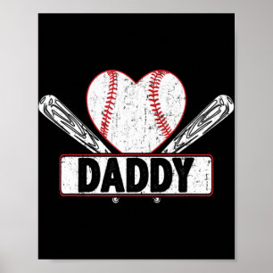 Poster Baseball Daddy Correspondance Famille Softball L