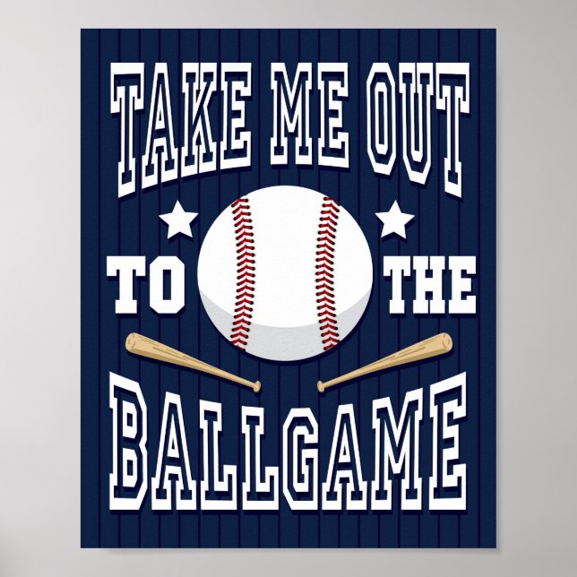 Poster Baseball M'EMMENER AU BALLGAME Signe imprimer (Devant)