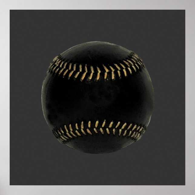 Poster baseball noir (Devant)