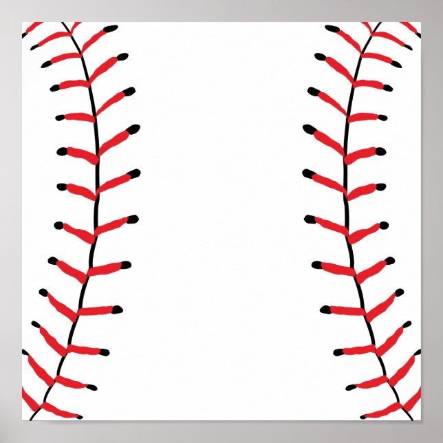 Poster Baseball Seams Sport Style Baseball Thème (Devant)