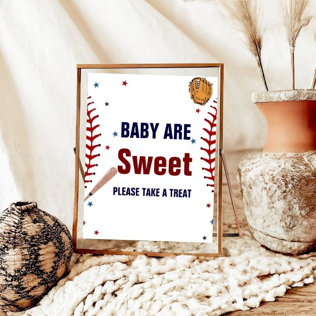 Poster Baseball Sport bébé sont doux baby shower faveur (Créateur téléchargé)