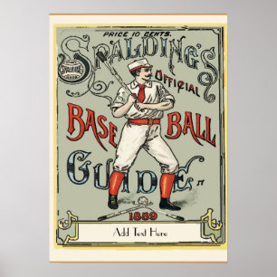 Poster Baseball vintage 1889 Ajouter un texte