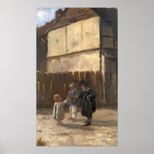 Poster Bashkirtseff - Boys In A Yard