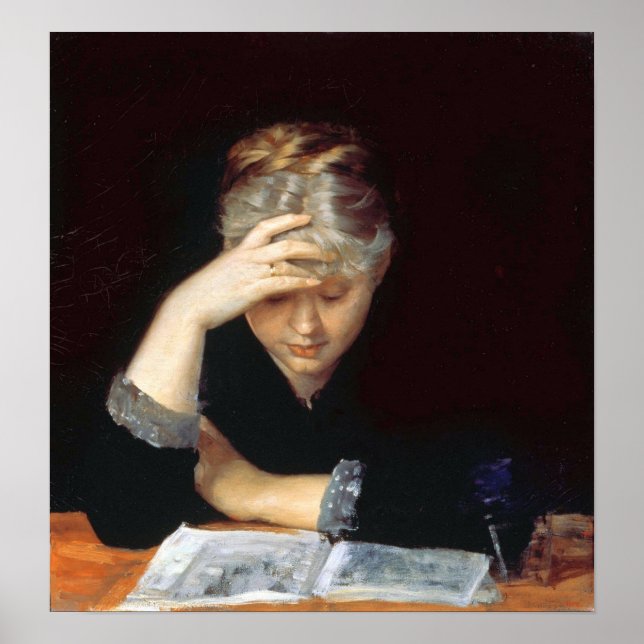 Poster Bashkirtseff - Devant un livre (Devant)
