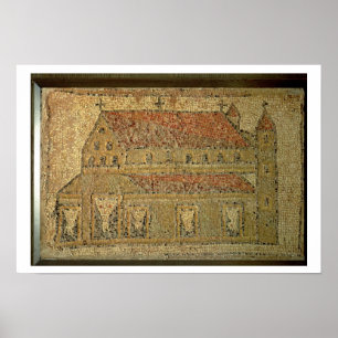 Poster basilique chrétienne, trottoir en mosaïque, époque