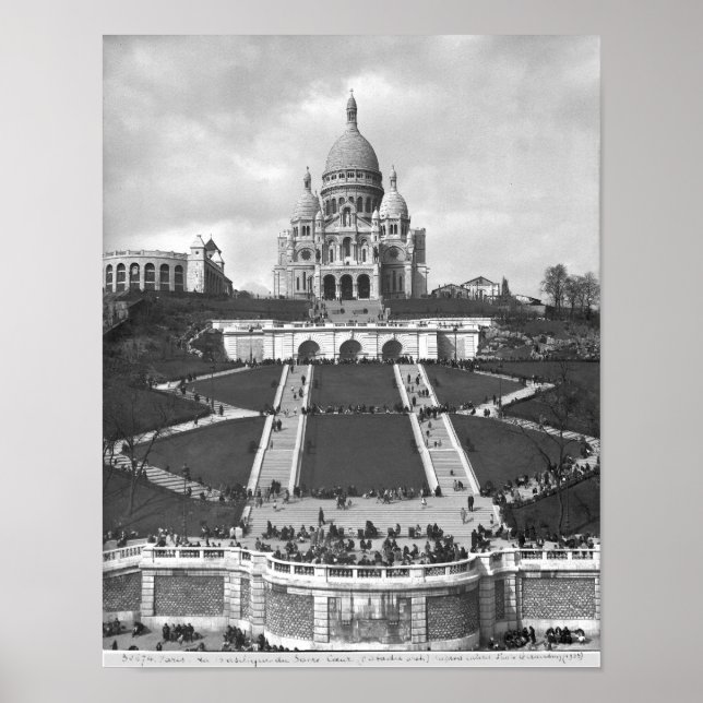Poster Basilique du Sacre-Coeur, Montmartre, 1876-1910 (Devant)